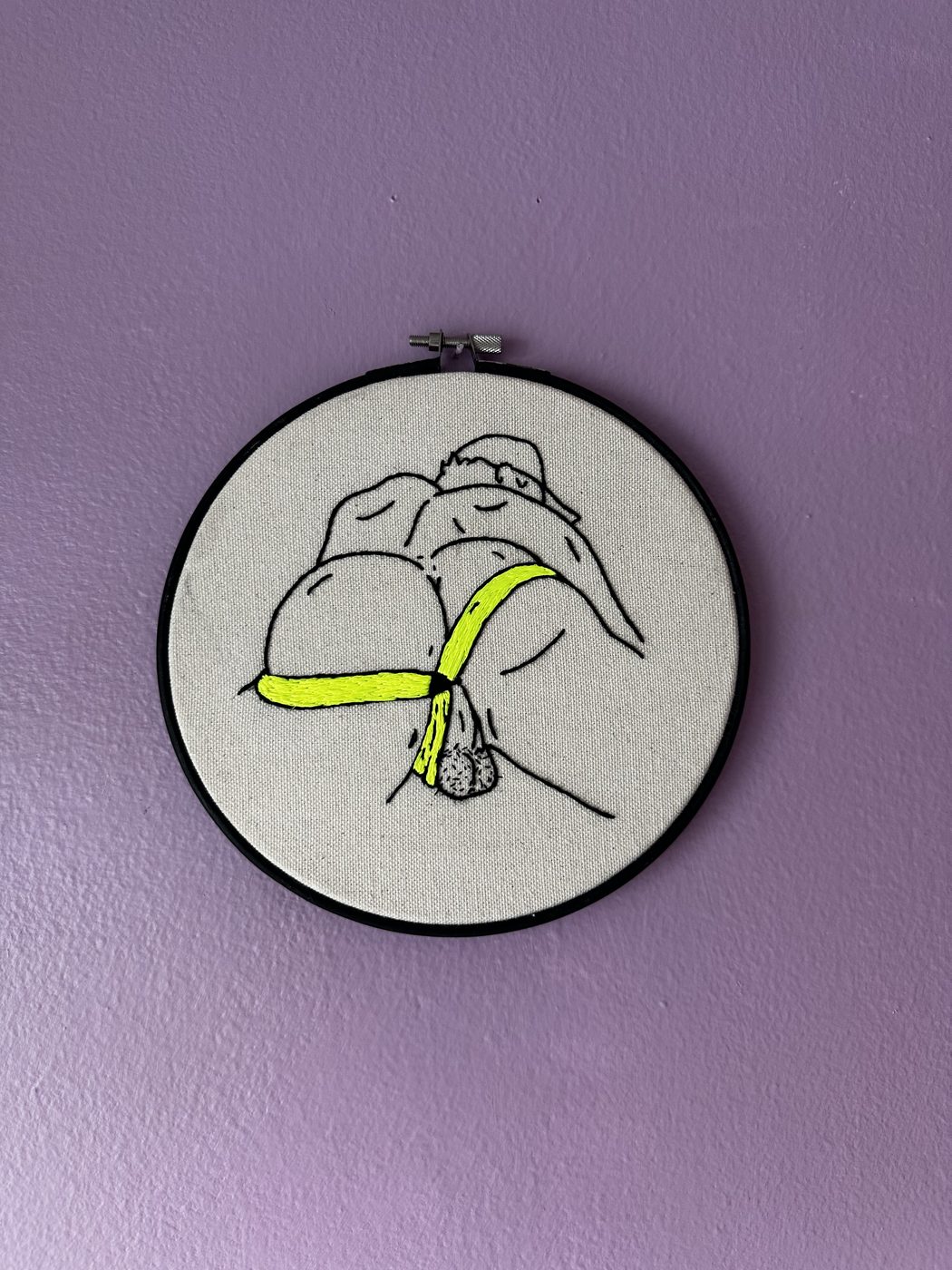 Neon, hand embroidery by Sew_Kinky_Threads (sold)