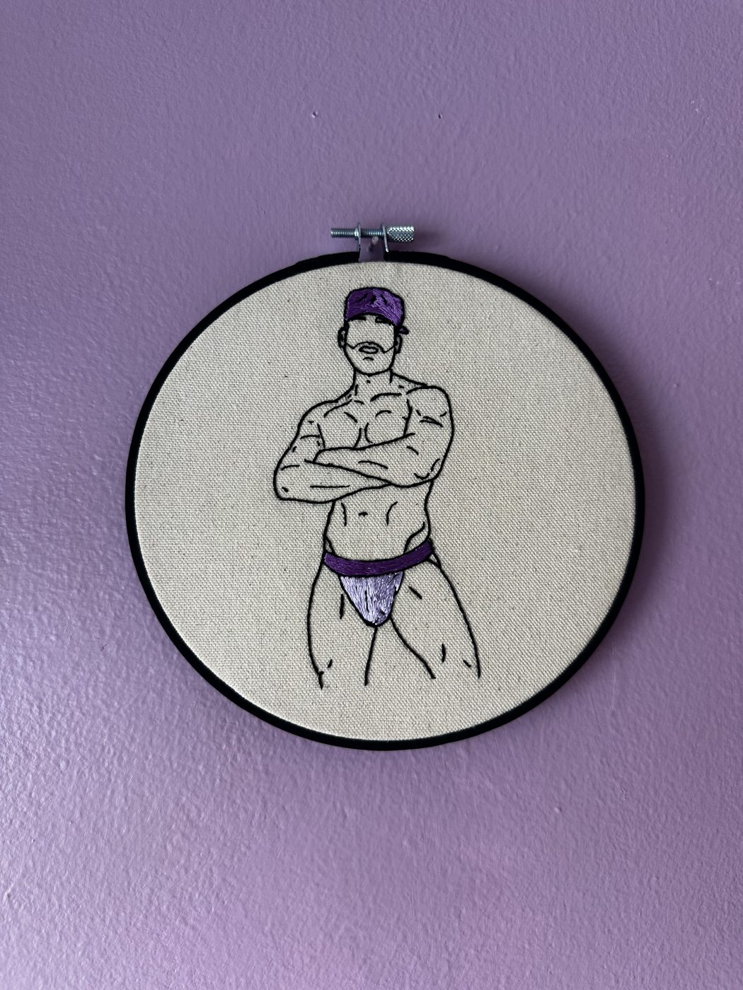 Purple Hat, hand embroidery by Sew_Kinky_Threads