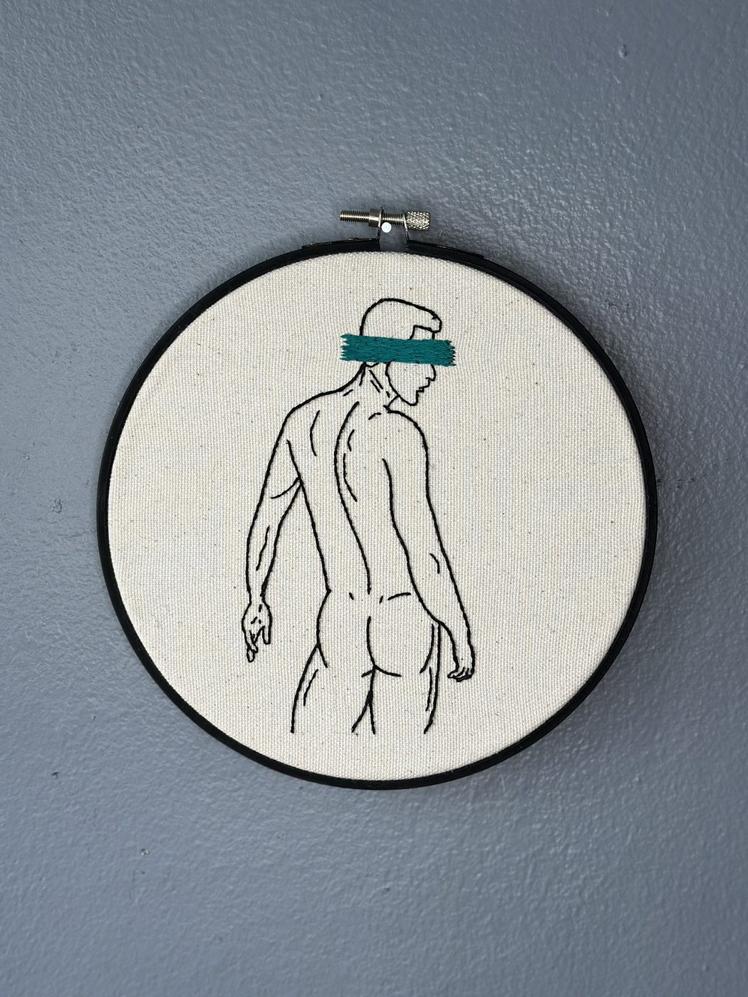 Blinded Blue, hand embroidery by Sew_Kinky_Threads (sold)