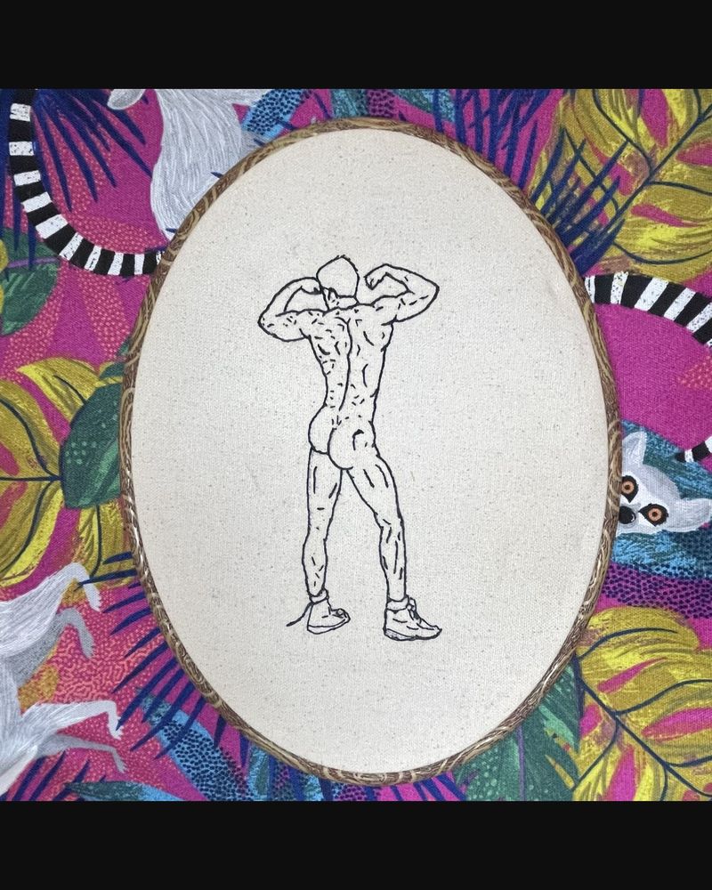 Behind the Head, hand embroidery by Sew_Kinky_Threads