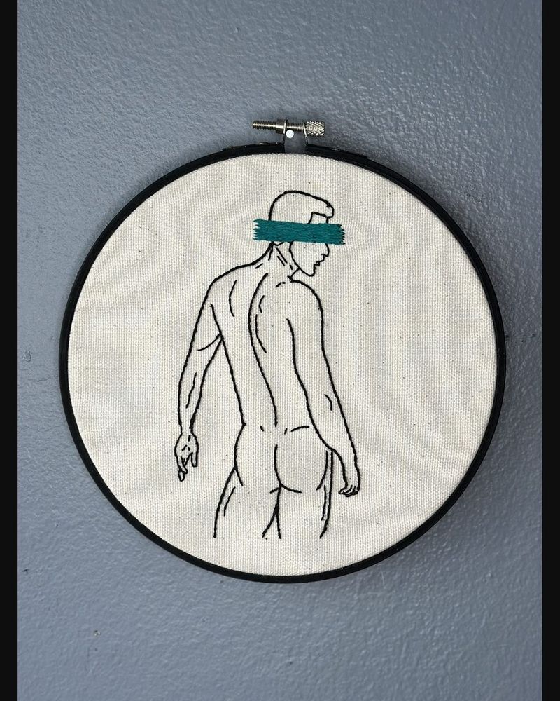Blinded Blue, hand embroidery by Sew_Kinky_Threads