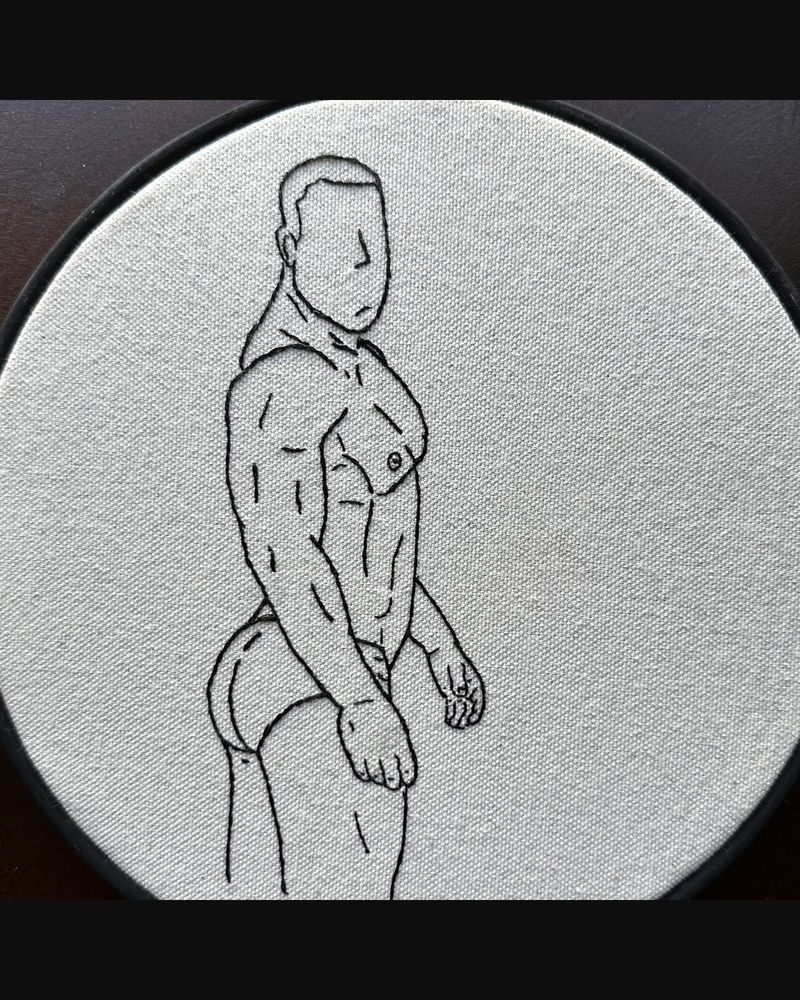 B&W, hand embroidery by Sew_Kinky_Threads