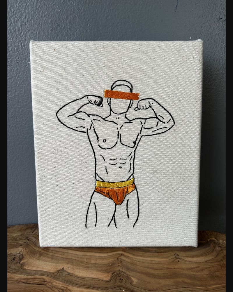 Cap & Brief, hand embroidery by Sew_Kinky_Threads