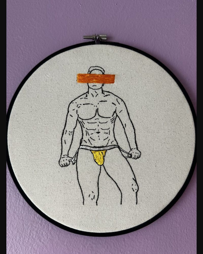 Caution, hand embroidery by Sew_Kinky_Threads