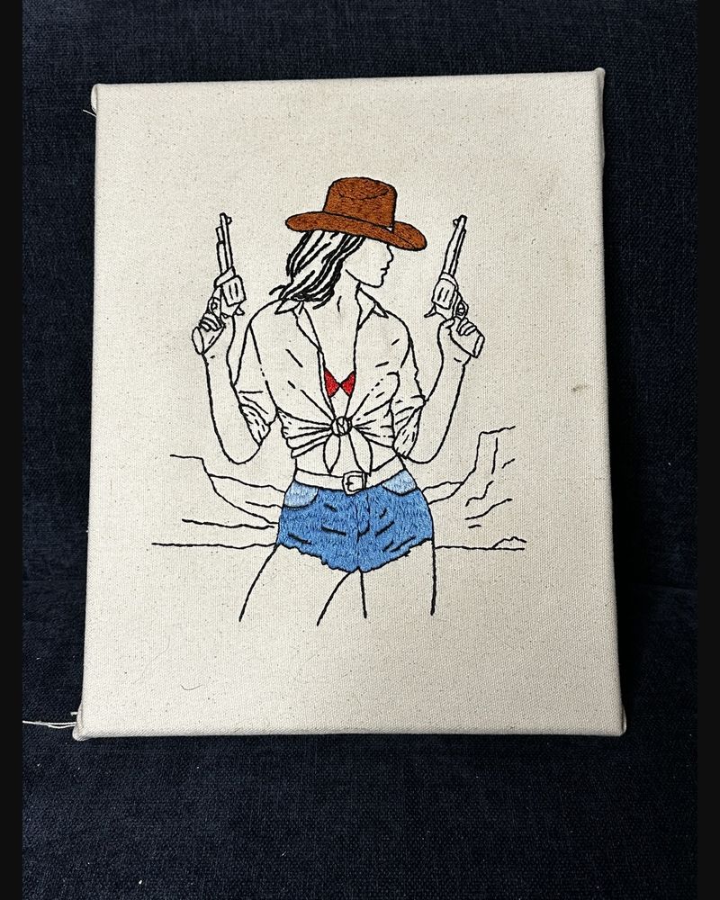 Cowboy, hand embroidery by Sew_Kinky_Threads