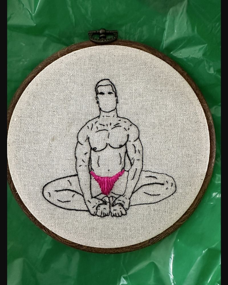 Curled, Magenta, hand embroidery by Sew_Kinky_Threads