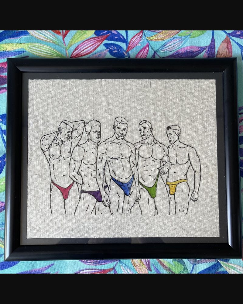 Five in a Row, hand embroidery by Sew_Kinky_Threads