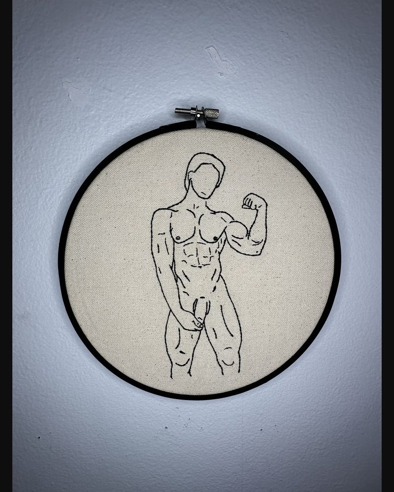 Flex, Uncolored, hand embroidery by Sew_Kinky_Threads