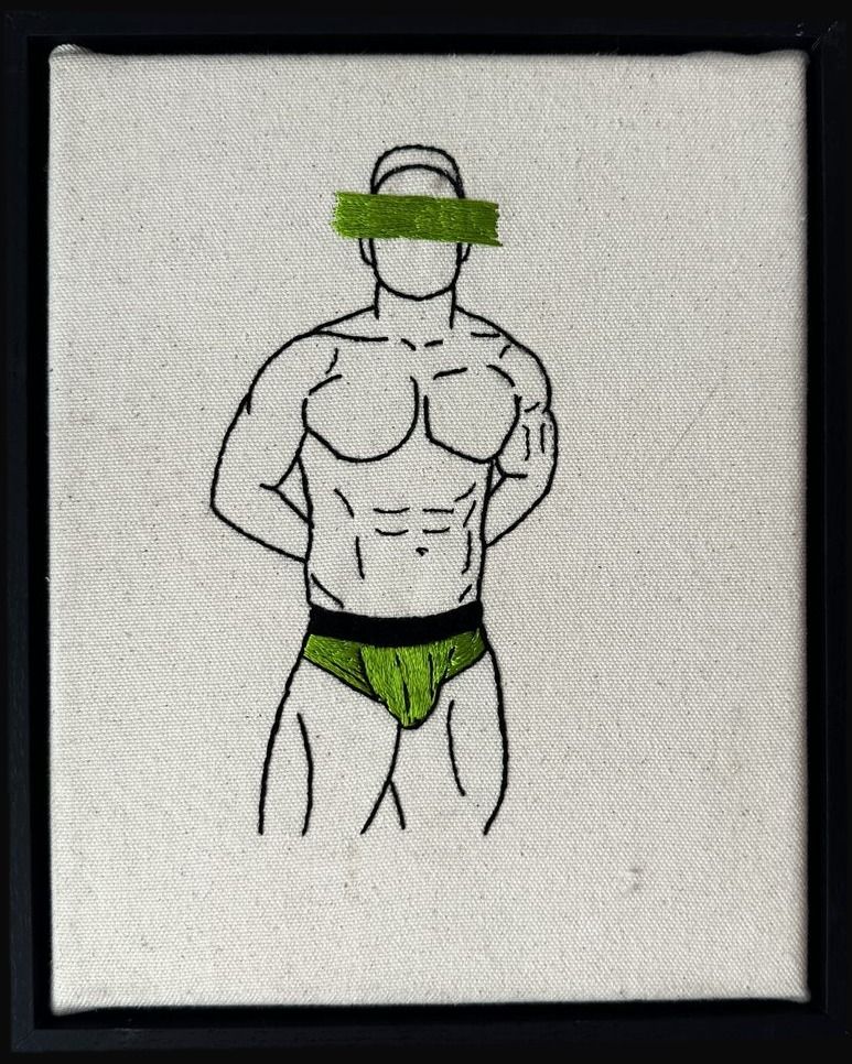 Green Blind, hand embroidery by Sew_Kinky_Threads
