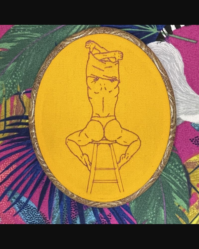 Headstand, hand embroidery by Sew_Kinky_Threads