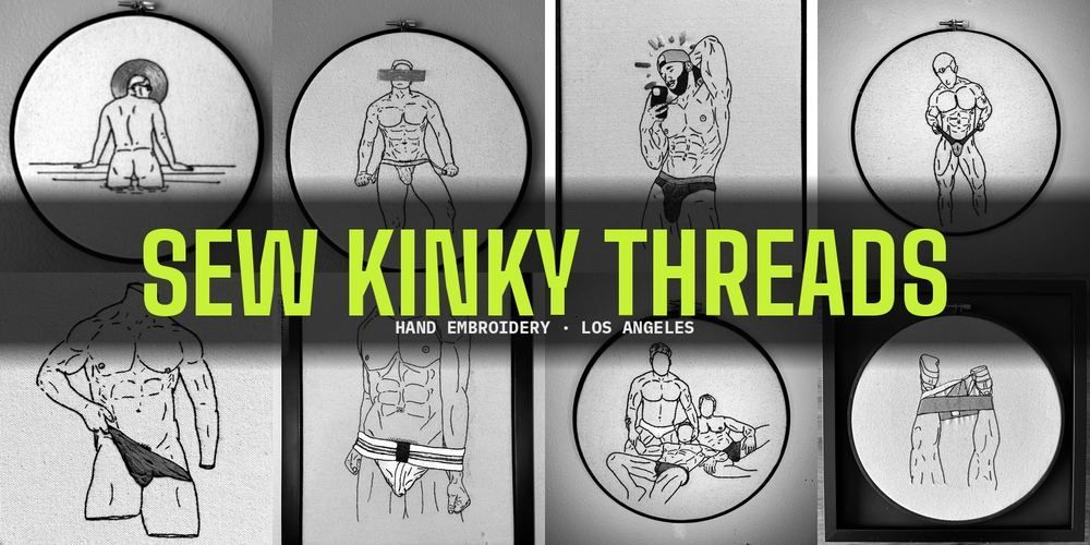 Sew Kinky Threads — collage of hand embroidered pieces