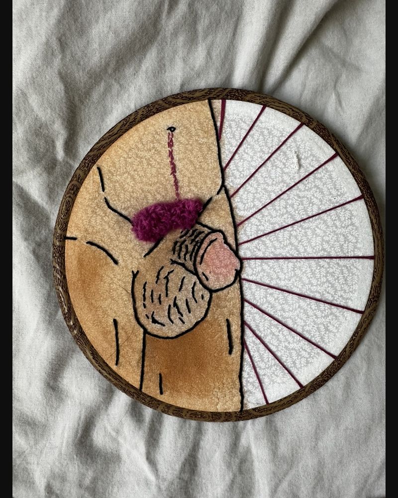 Hip Sunburst, hand embroidery by Sew_Kinky_Threads