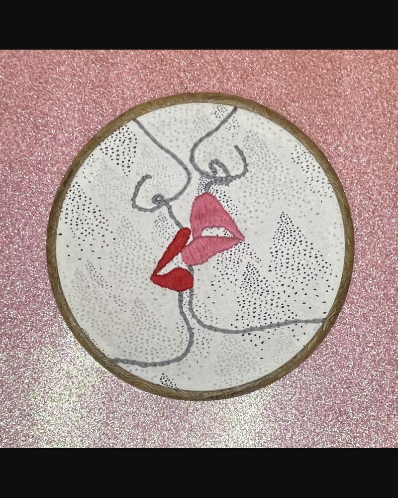 Lips, hand embroidery by Sew_Kinky_Threads