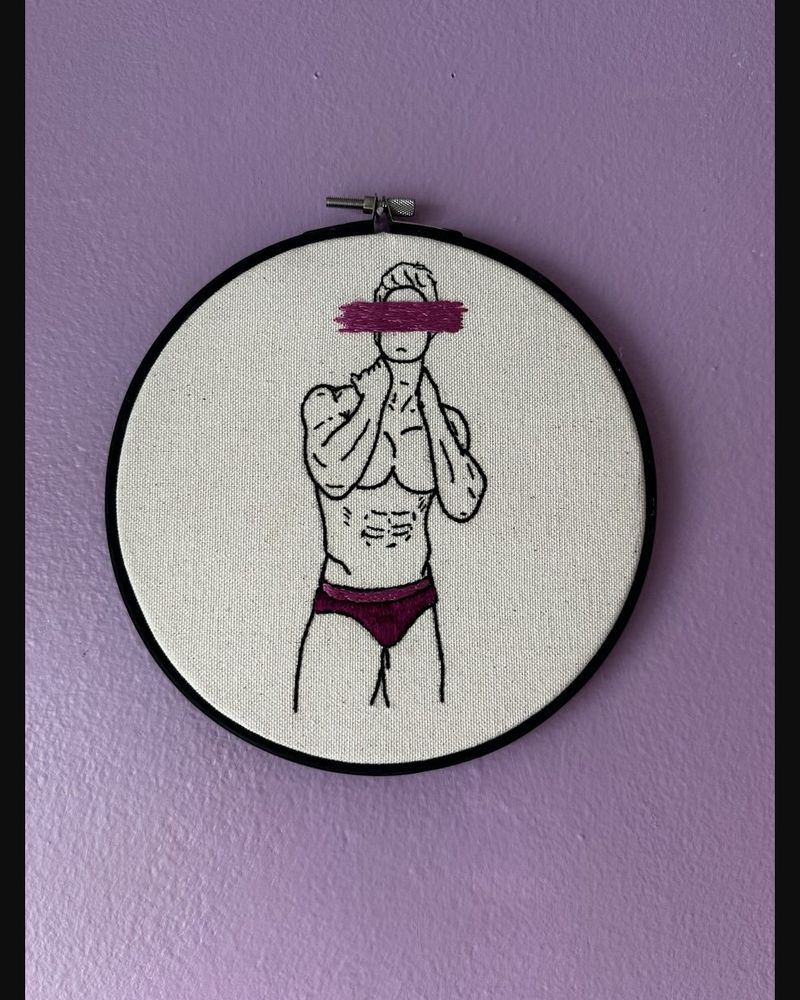Magenta, hand embroidery by Sew_Kinky_Threads