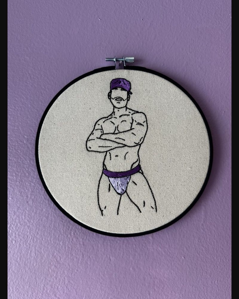 Purple Hat, hand embroidery by Sew_Kinky_Threads