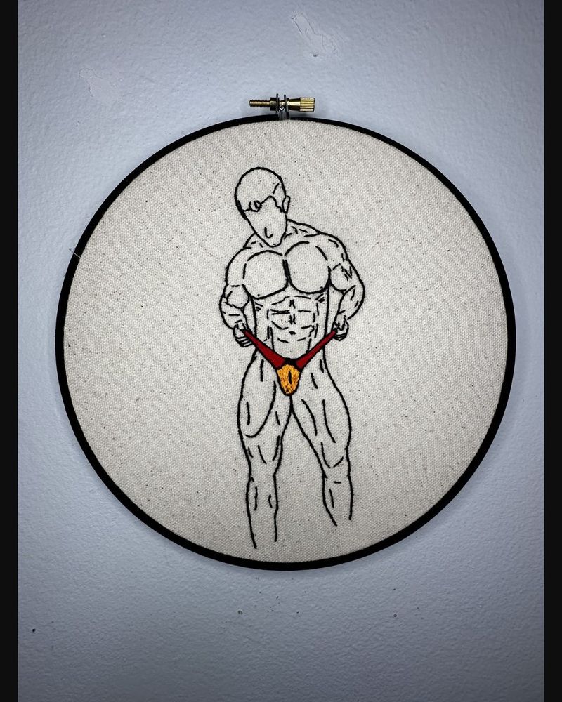 Red Orange, hand embroidery by Sew_Kinky_Threads