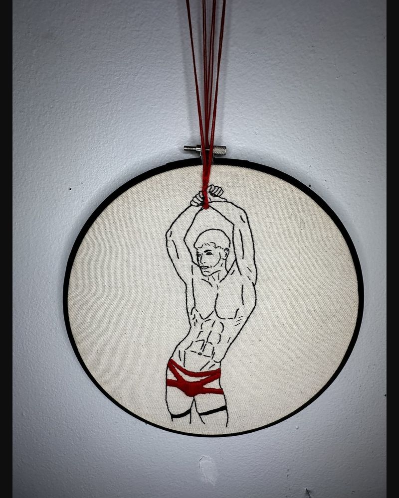 Red Rope, hand embroidery by Sew_Kinky_Threads