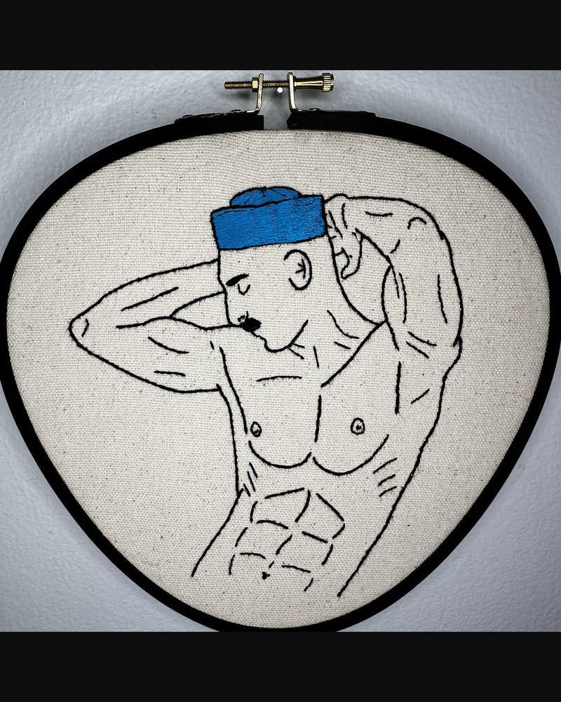 Sailor, hand embroidery by Sew_Kinky_Threads
