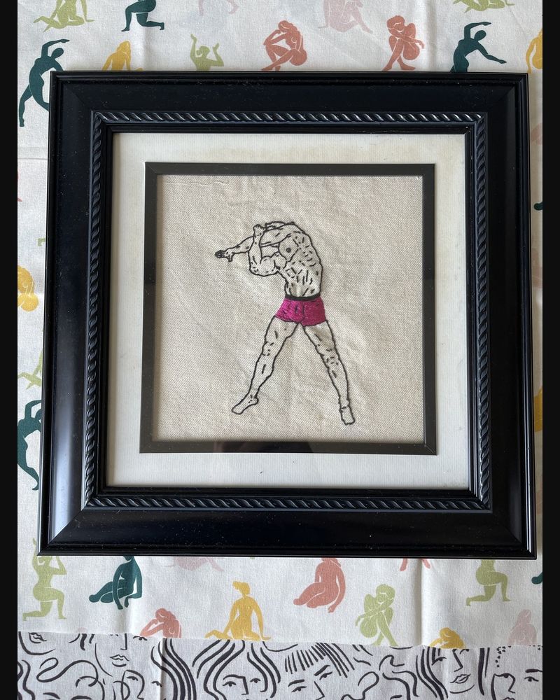 Split Kick, hand embroidery by Sew_Kinky_Threads
