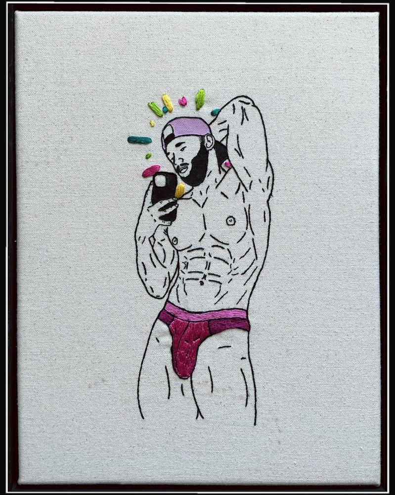 Thirst Trap, hand embroidery by Sew_Kinky_Threads