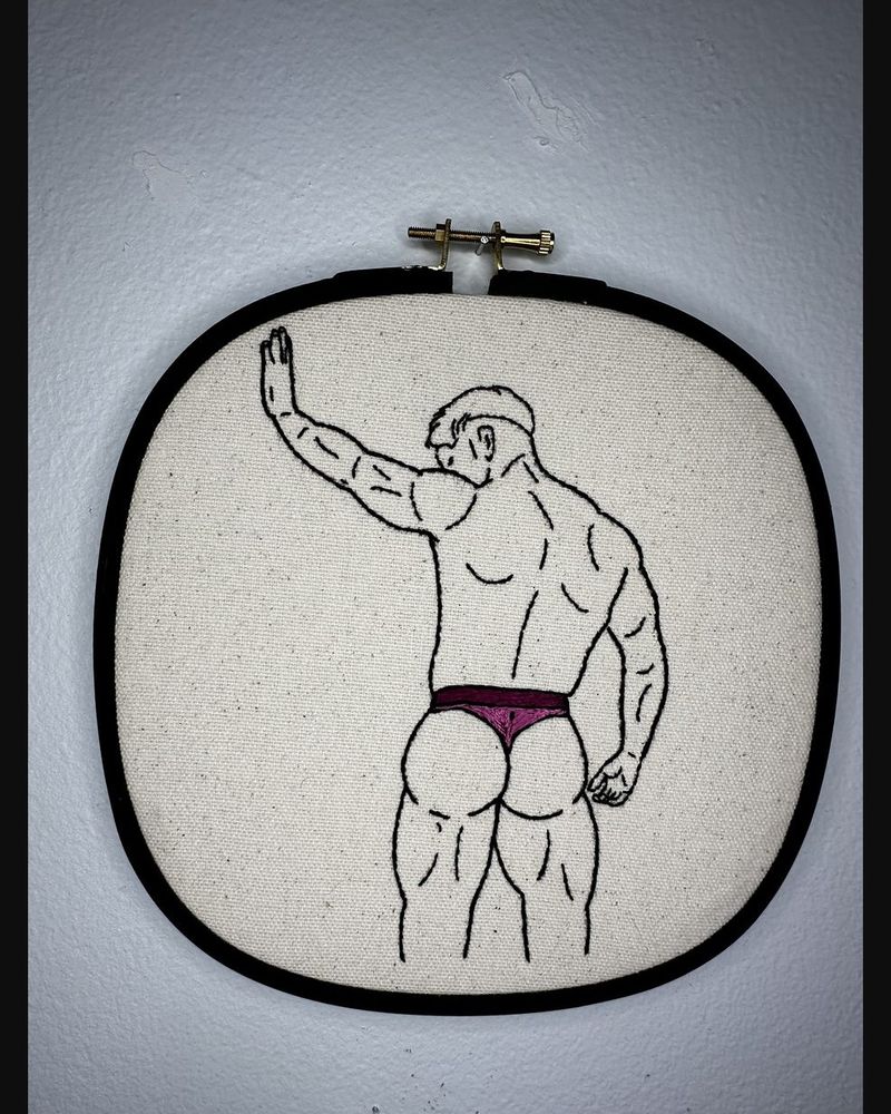 Thong, hand embroidery by Sew_Kinky_Threads