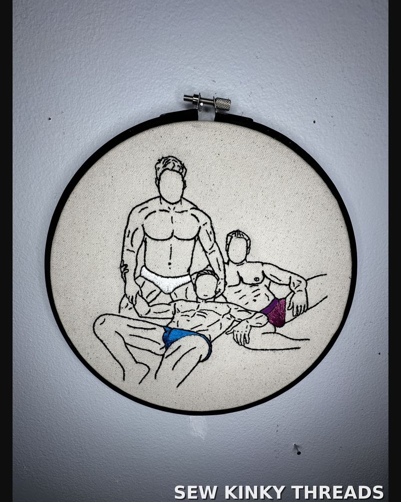 Three of a Kind, hand embroidery by Sew_Kinky_Threads