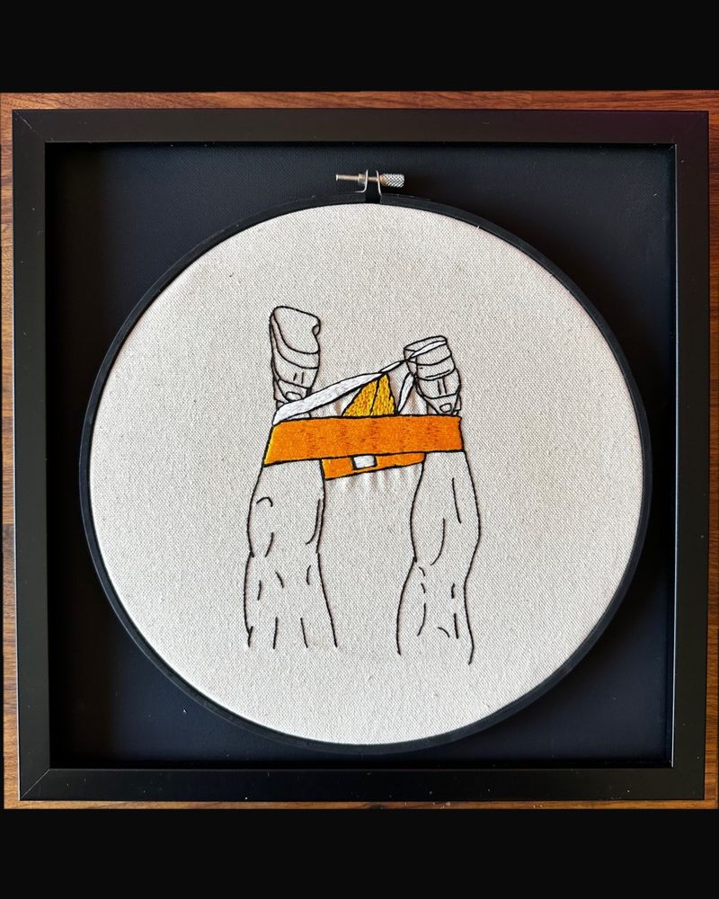 Tug of War, hand embroidery by Sew_Kinky_Threads