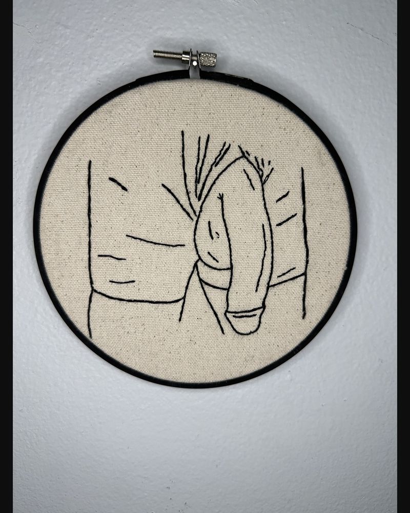 Uncolored Detail, hand embroidery by Sew_Kinky_Threads