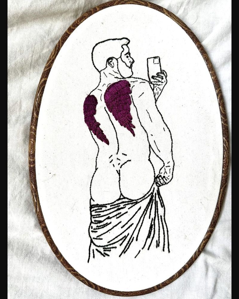 Wings, hand embroidery by Sew_Kinky_Threads
