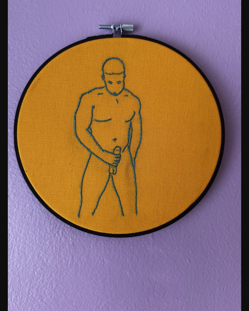 Yellow Blue, hand embroidery by Sew_Kinky_Threads
